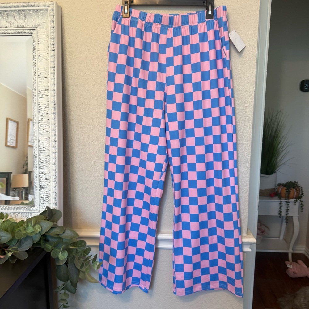 Large Plaid Pants High Rise trousers - Picture 11 of 13